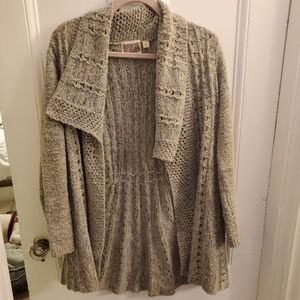 Open long Anthropologie gray cardi